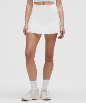 Scallop-Hem High-Rise Tennis Skirt