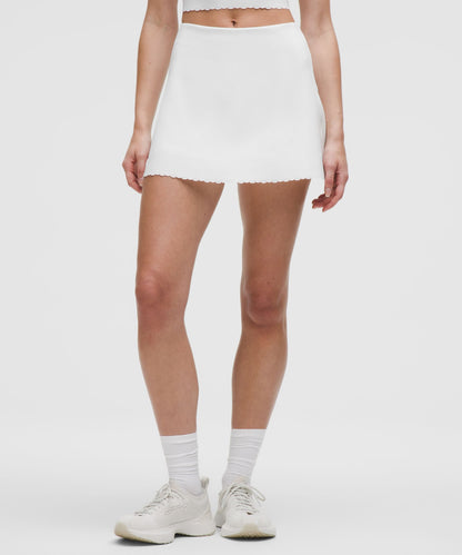 Scallop-Hem High-Rise Tennis Skirt