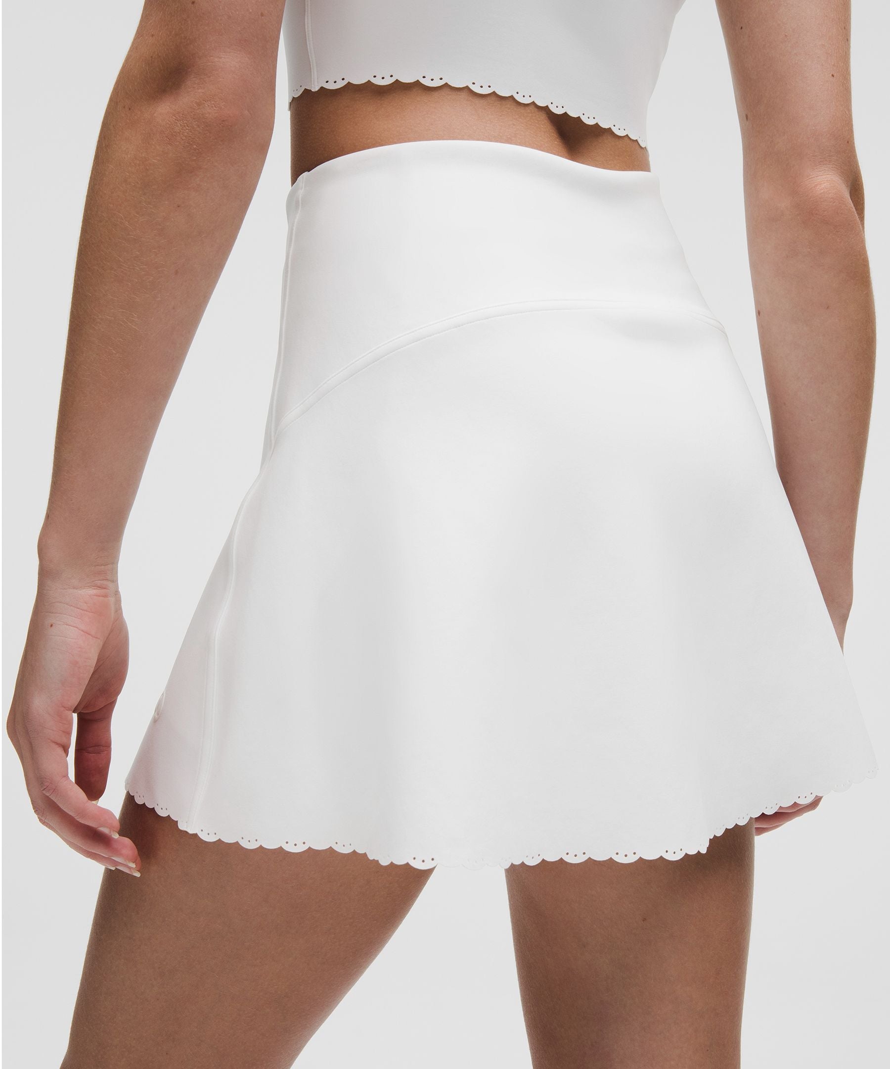 Scallop-Hem High-Rise Tennis Skirt