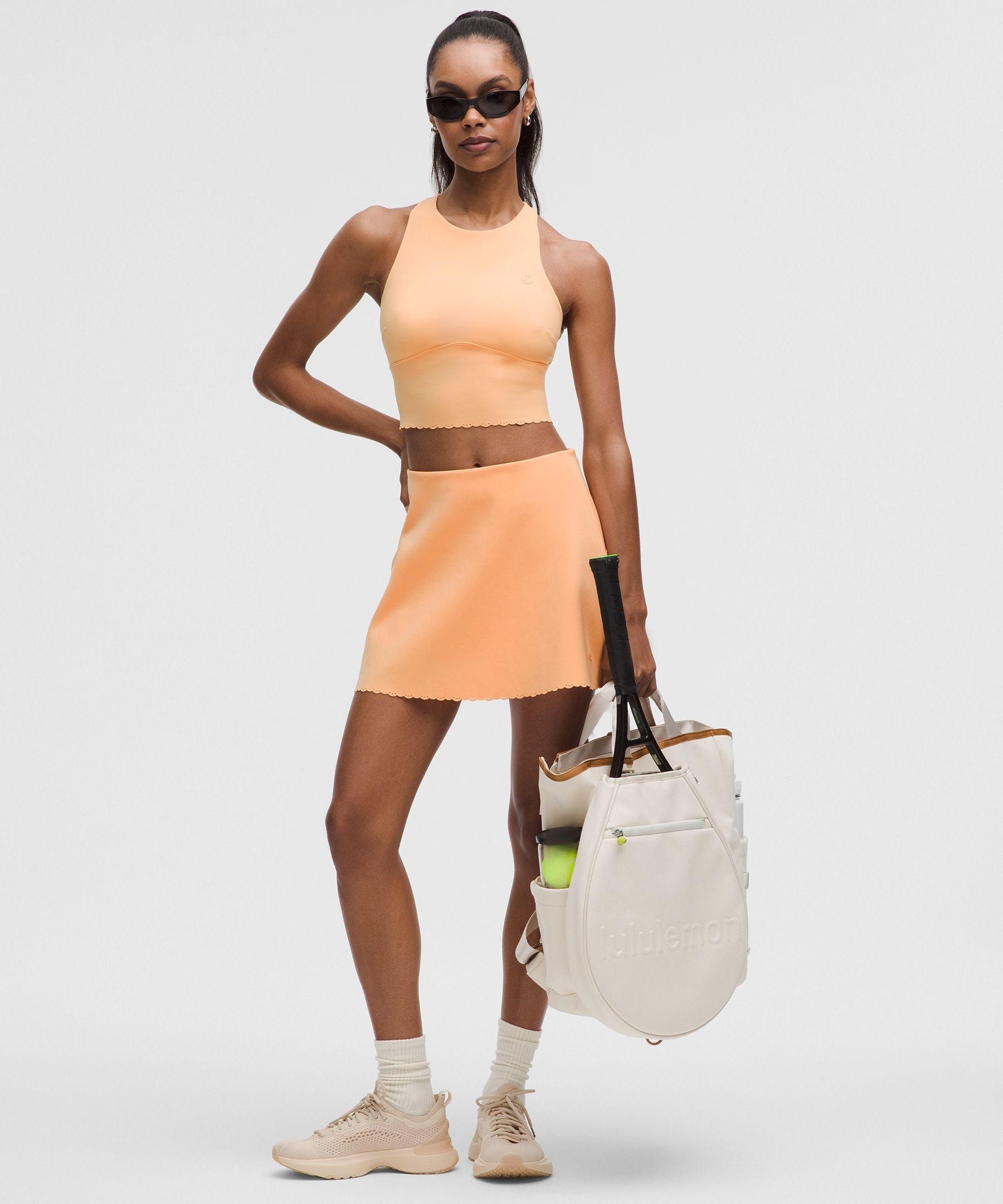 Scallop-Hem High-Rise Tennis Skirt