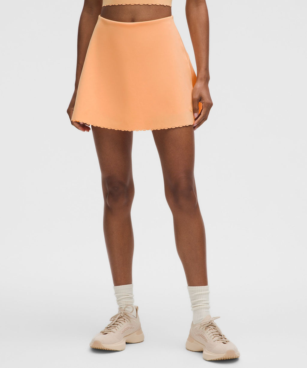Scallop-Hem High-Rise Tennis Skirt