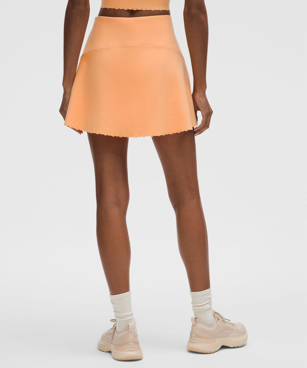 Scallop-Hem High-Rise Tennis Skirt