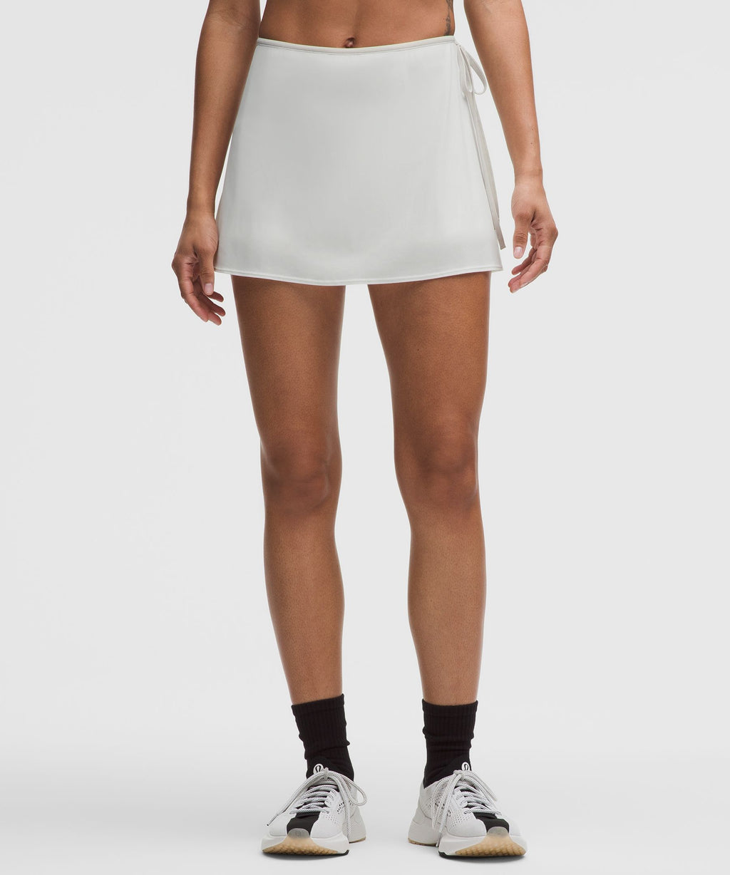 Wrap-Front Mid-Rise Tennis Skirt