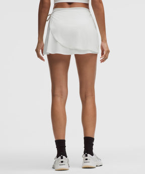 Wrap-Front Mid-Rise Tennis Skirt