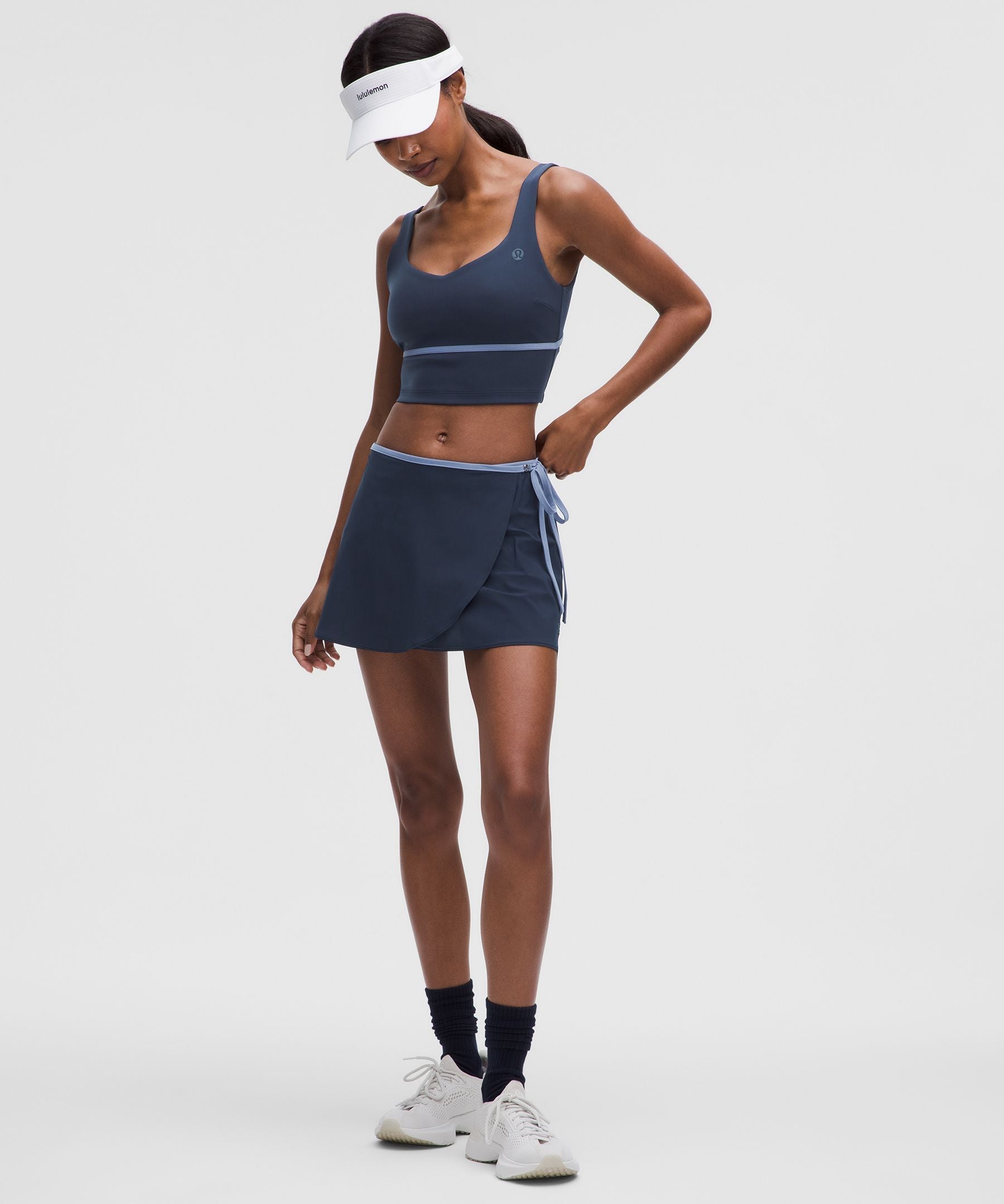Wrap-Front Mid-Rise Tennis Skirt