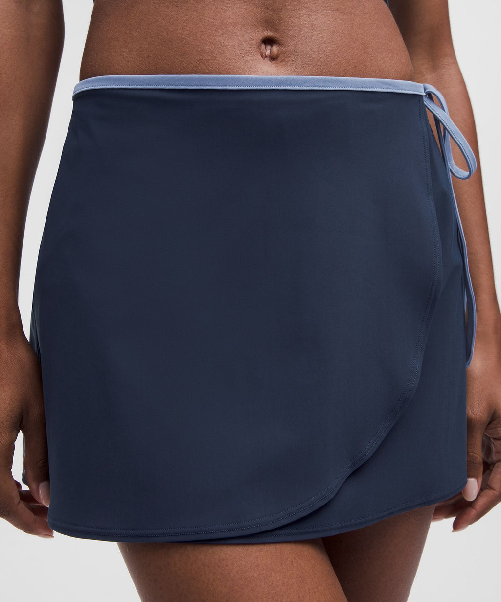 Wrap-Front Mid-Rise Tennis Skirt