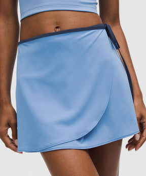 Wrap-Front Mid-Rise Tennis Skirt