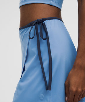 Wrap-Front Mid-Rise Tennis Skirt