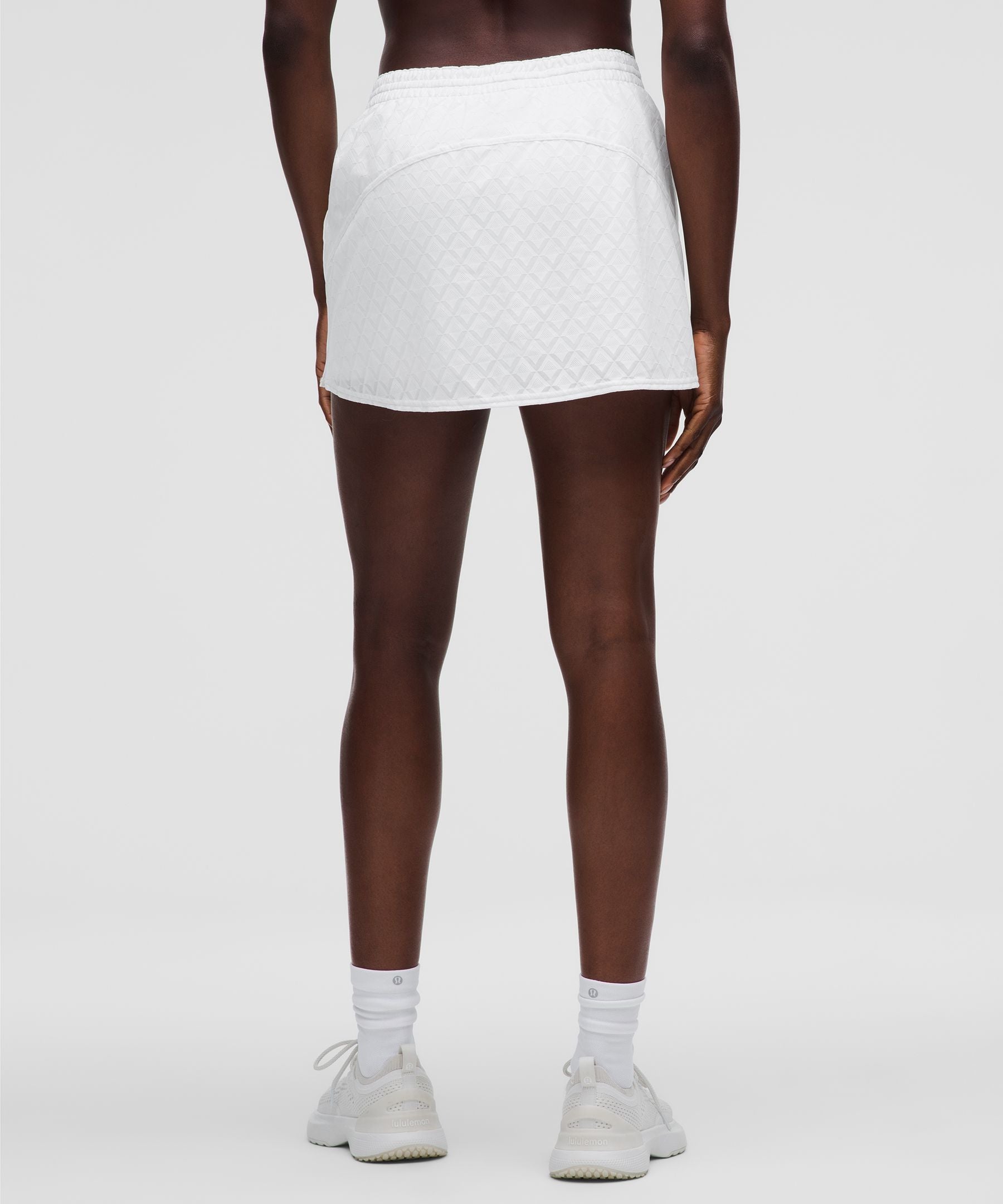 Textured Mesh High-Rise Tennis Skirt