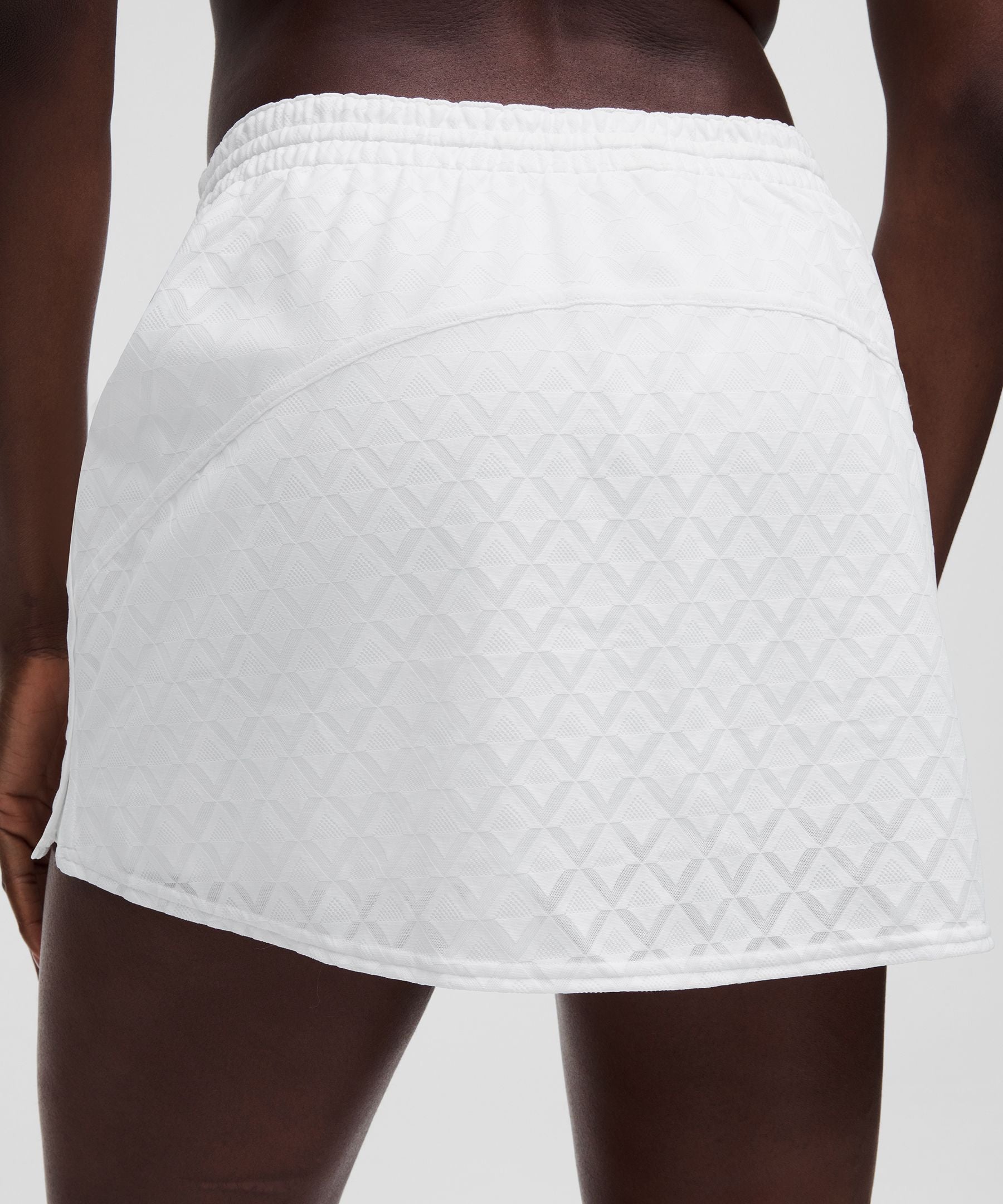 Textured Mesh High-Rise Tennis Skirt