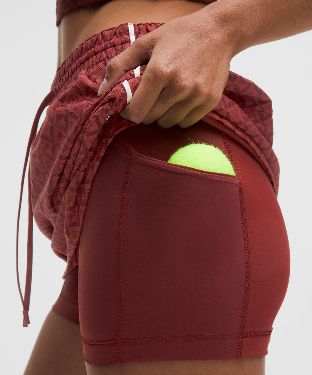 Textured Mesh High-Rise Tennis Skirt