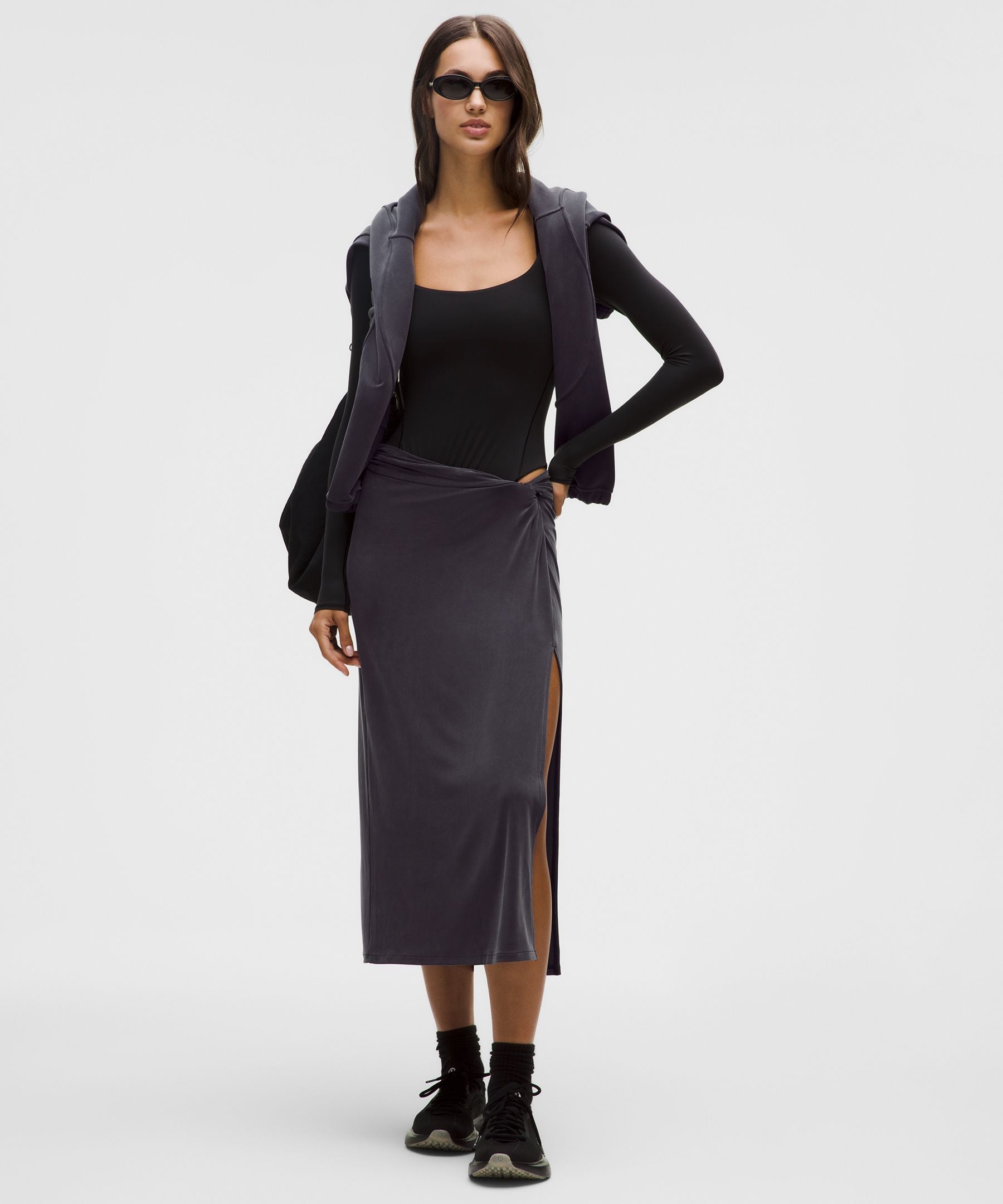 Drapey Softstreme Midi Skirt