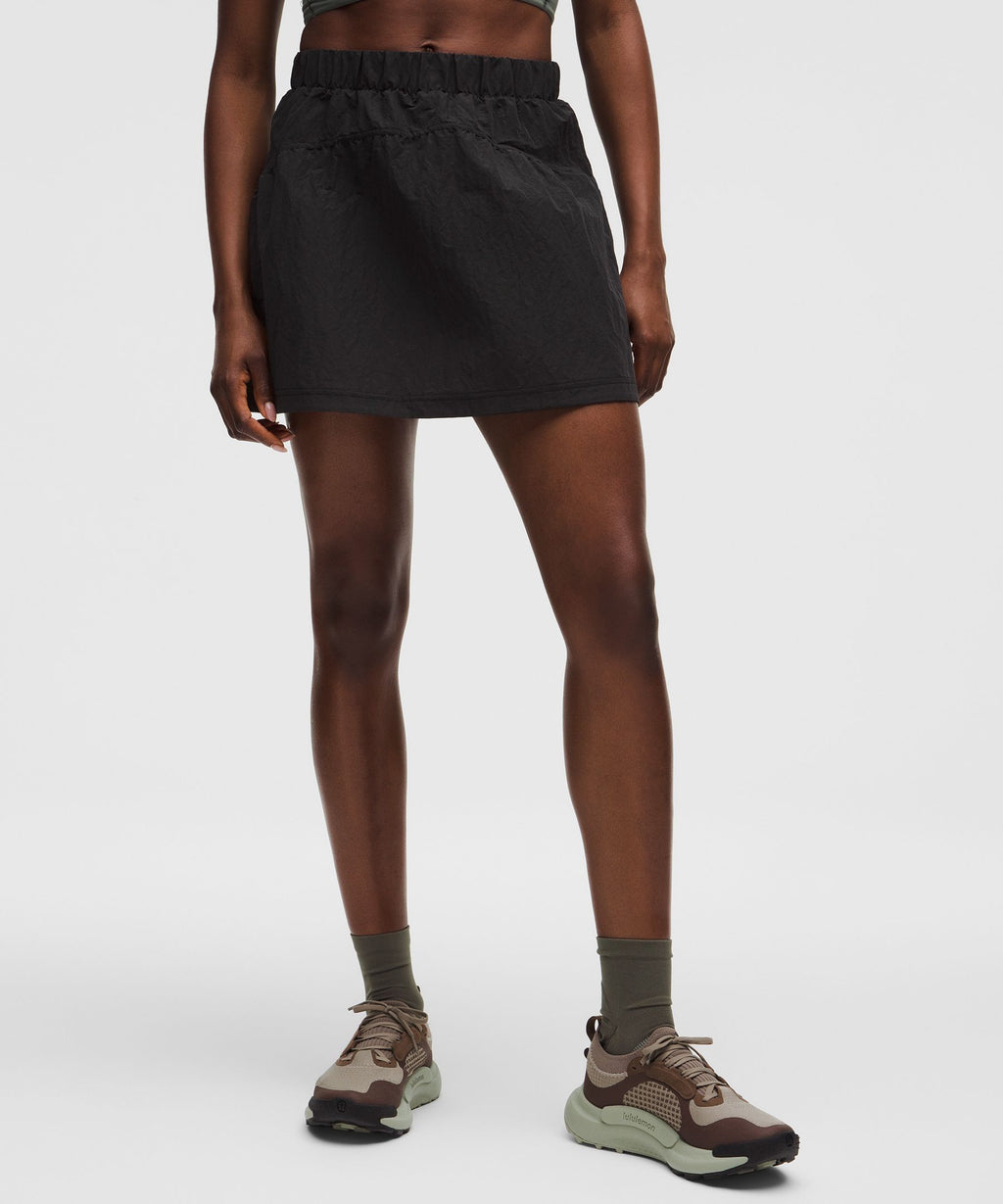 Crinkle Nylon High-Rise Mini Skirt