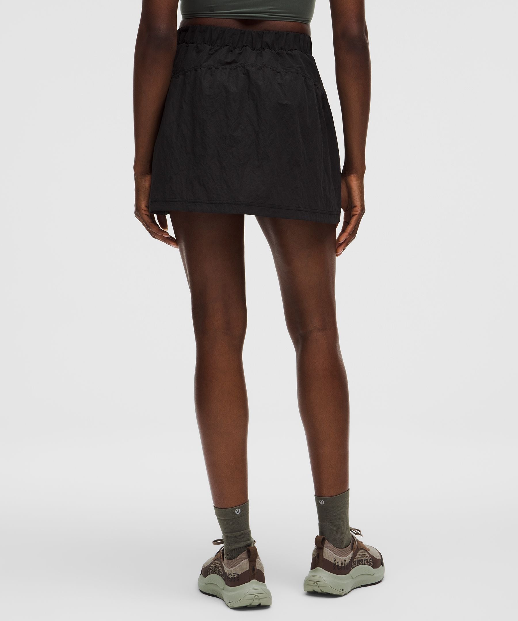 Crinkle Nylon High-Rise Mini Skirt