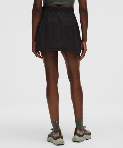 Crinkle Nylon High-Rise Mini Skirt
