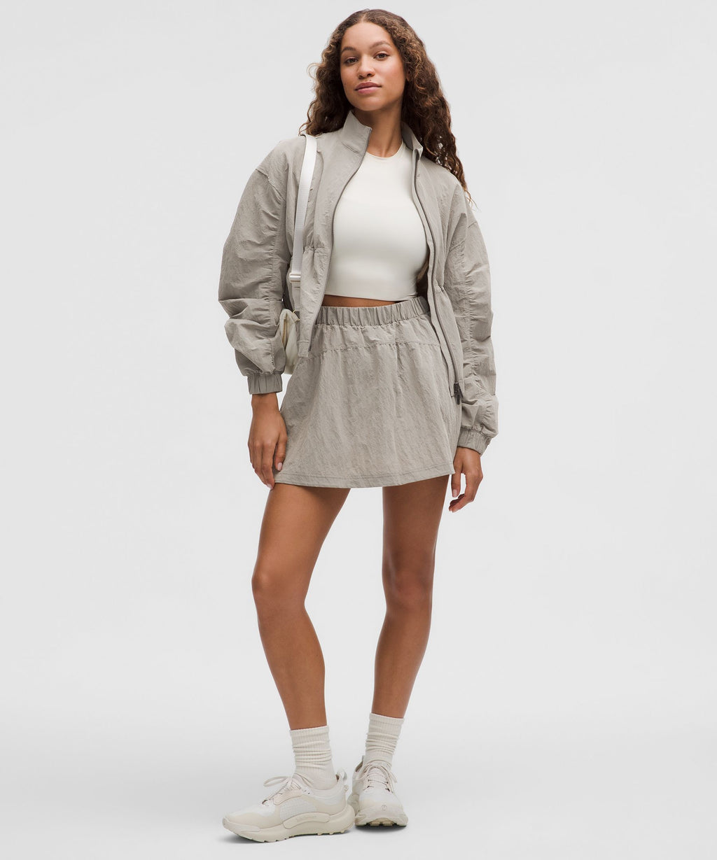 Crinkle Nylon High-Rise Mini Skirt