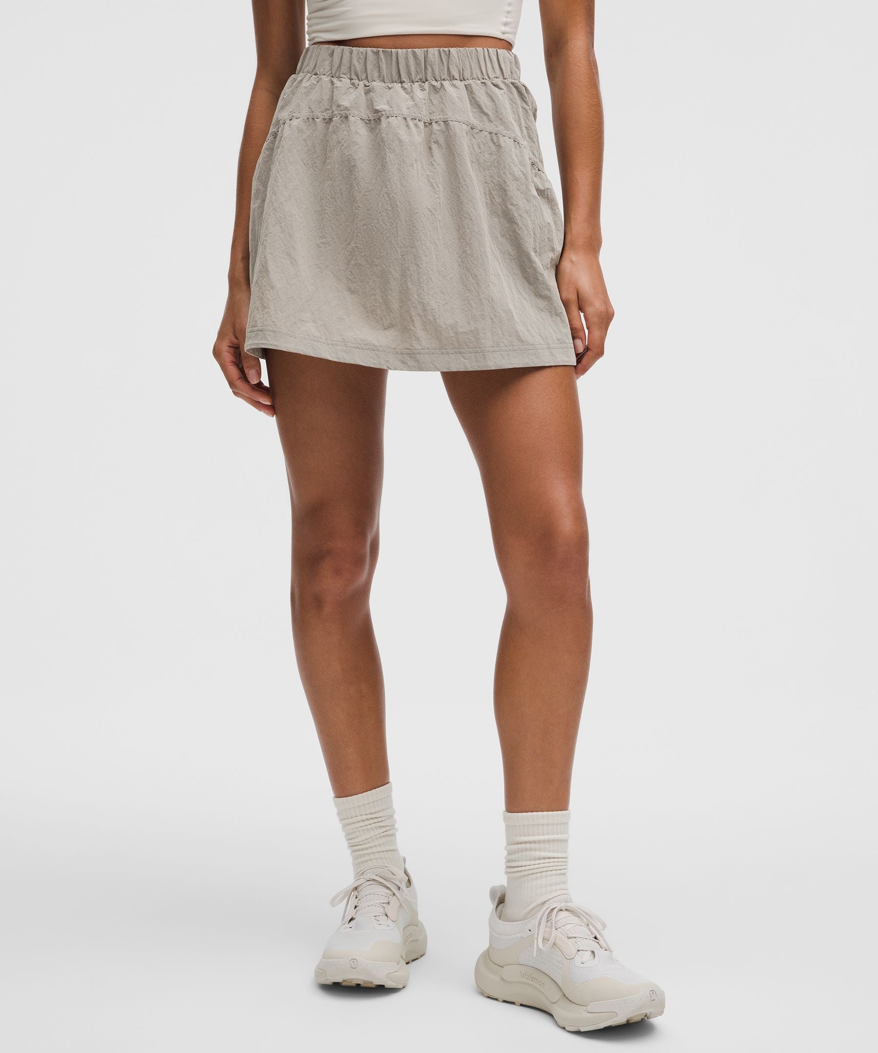 Crinkle Nylon High-Rise Mini Skirt