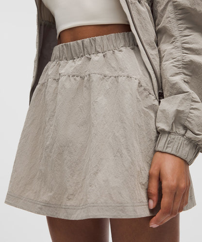 Crinkle Nylon High-Rise Mini Skirt