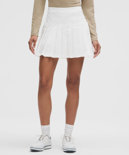 Drop-Waist Pleated High-Rise Golf Skirt