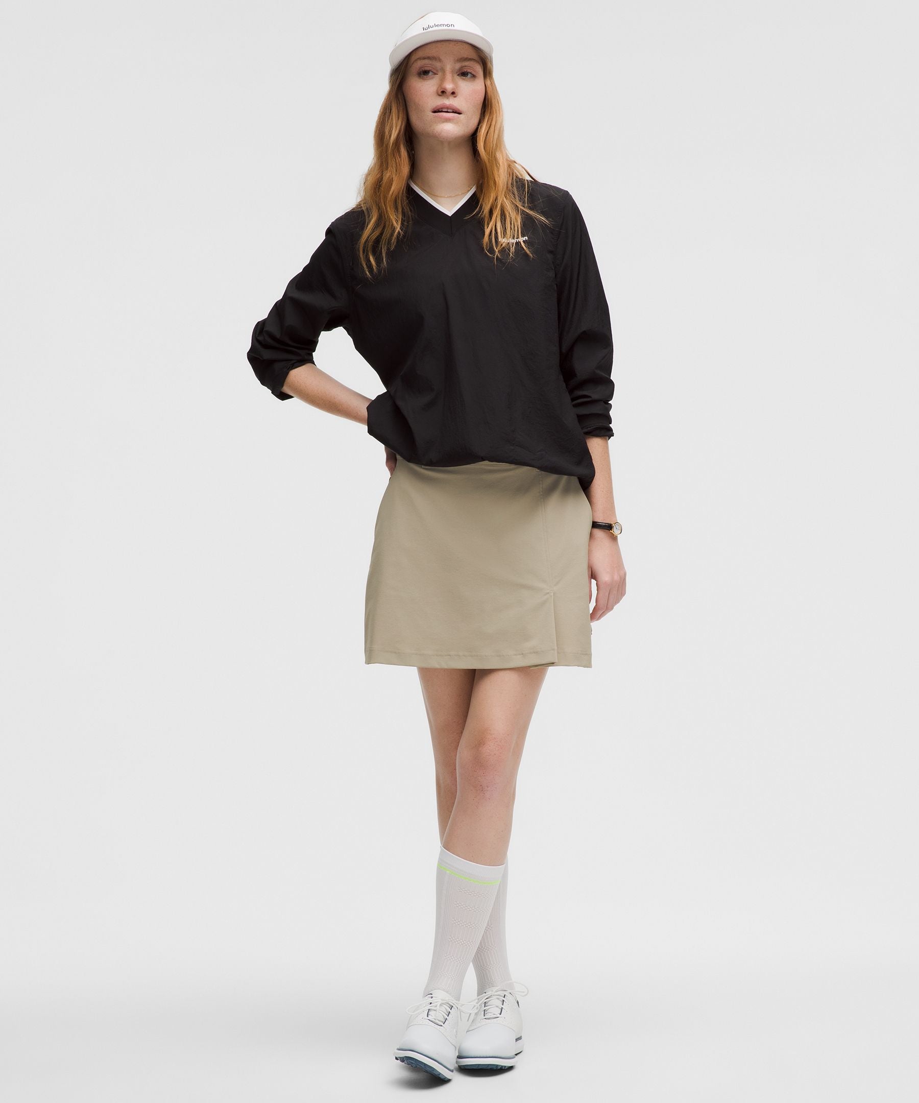 Stretch Twill Front Pleat Golf Skirt