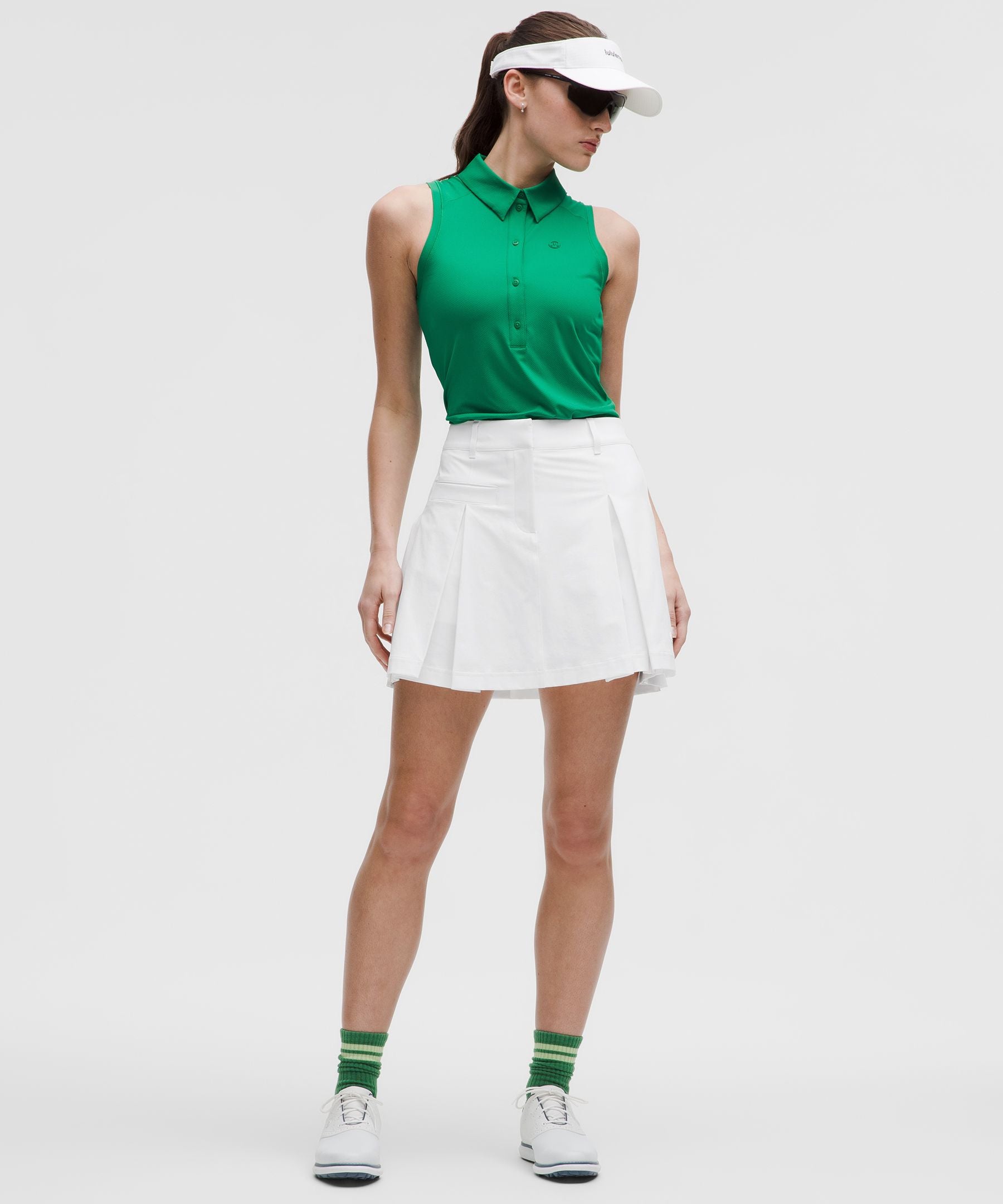 Box-Pleat High-Rise Golf Skirt