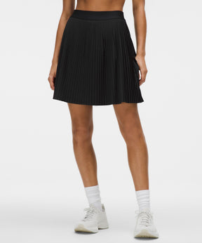Pleated High-Rise Knee-Length Tennis Skirt