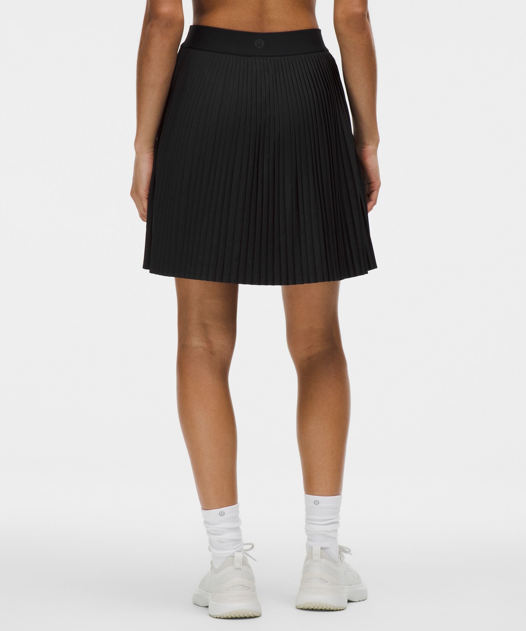 Pleated High-Rise Knee-Length Tennis Skirt