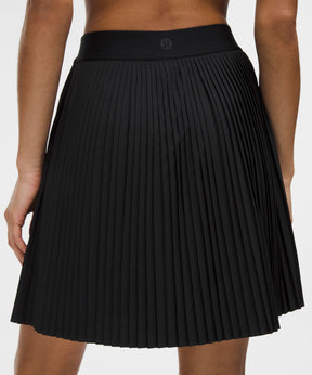 Pleated High-Rise Knee-Length Tennis Skirt