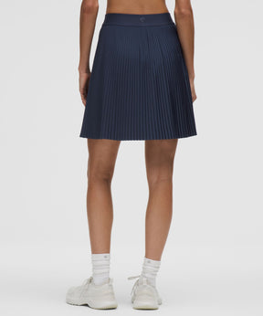 Pleated High-Rise Knee-Length Tennis Skirt