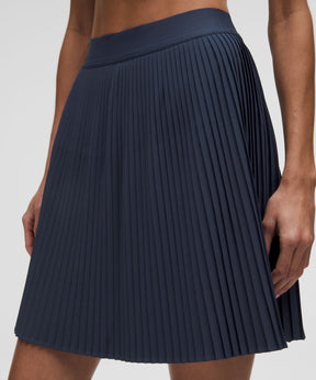 Pleated High-Rise Knee-Length Tennis Skirt