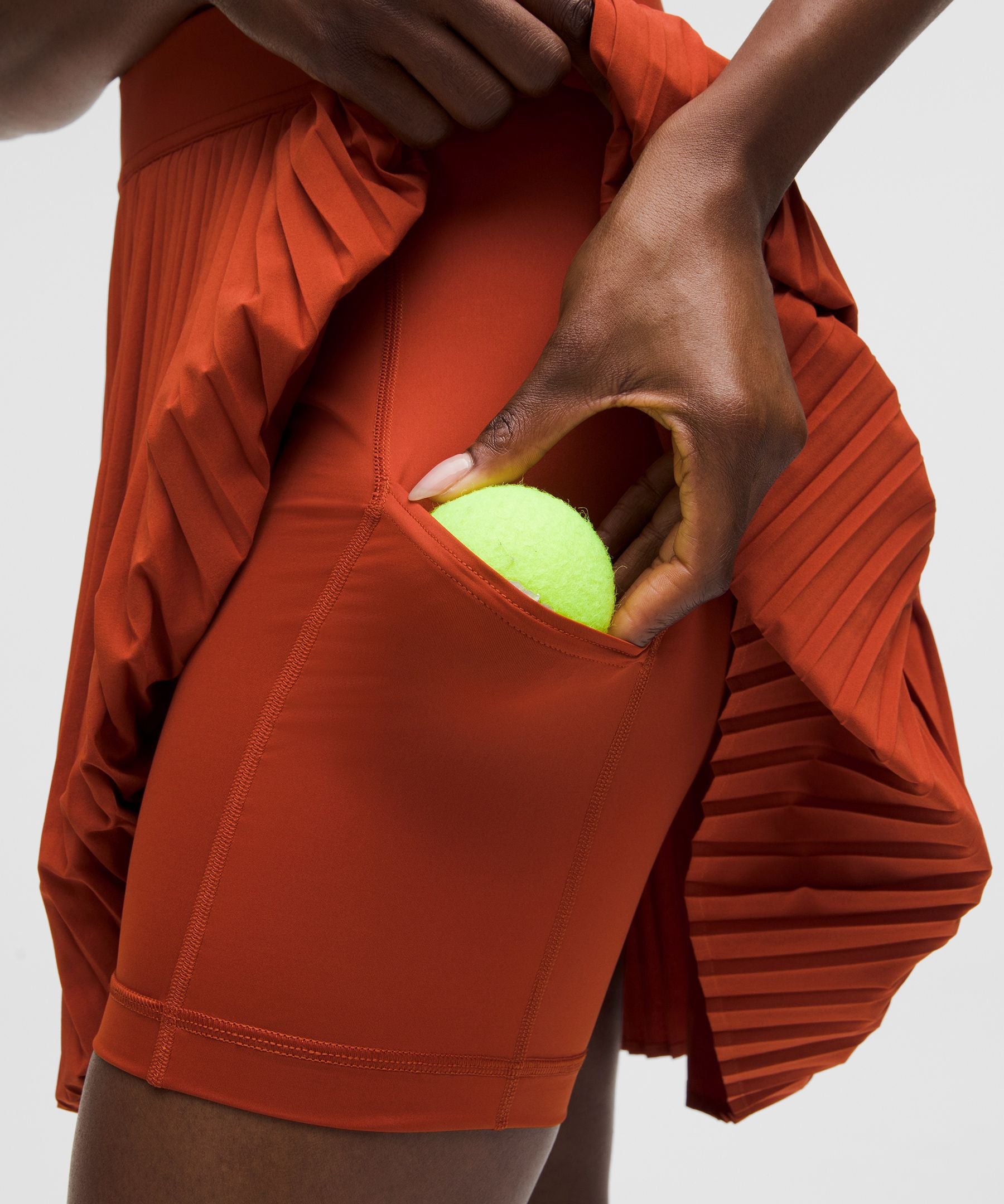 Pleated High-Rise Knee-Length Tennis Skirt