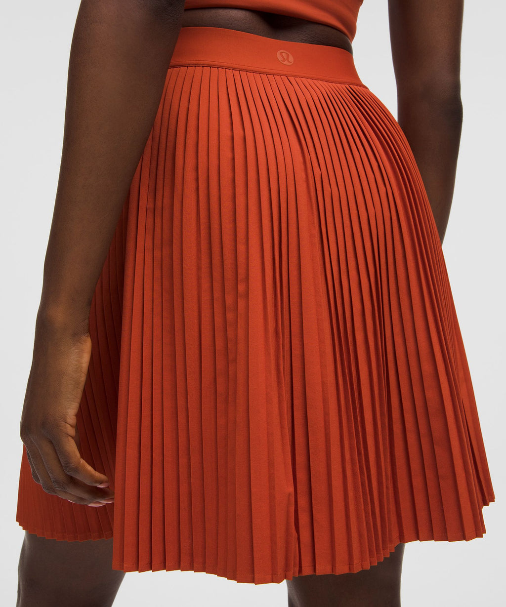 Pleated High-Rise Knee-Length Tennis Skirt