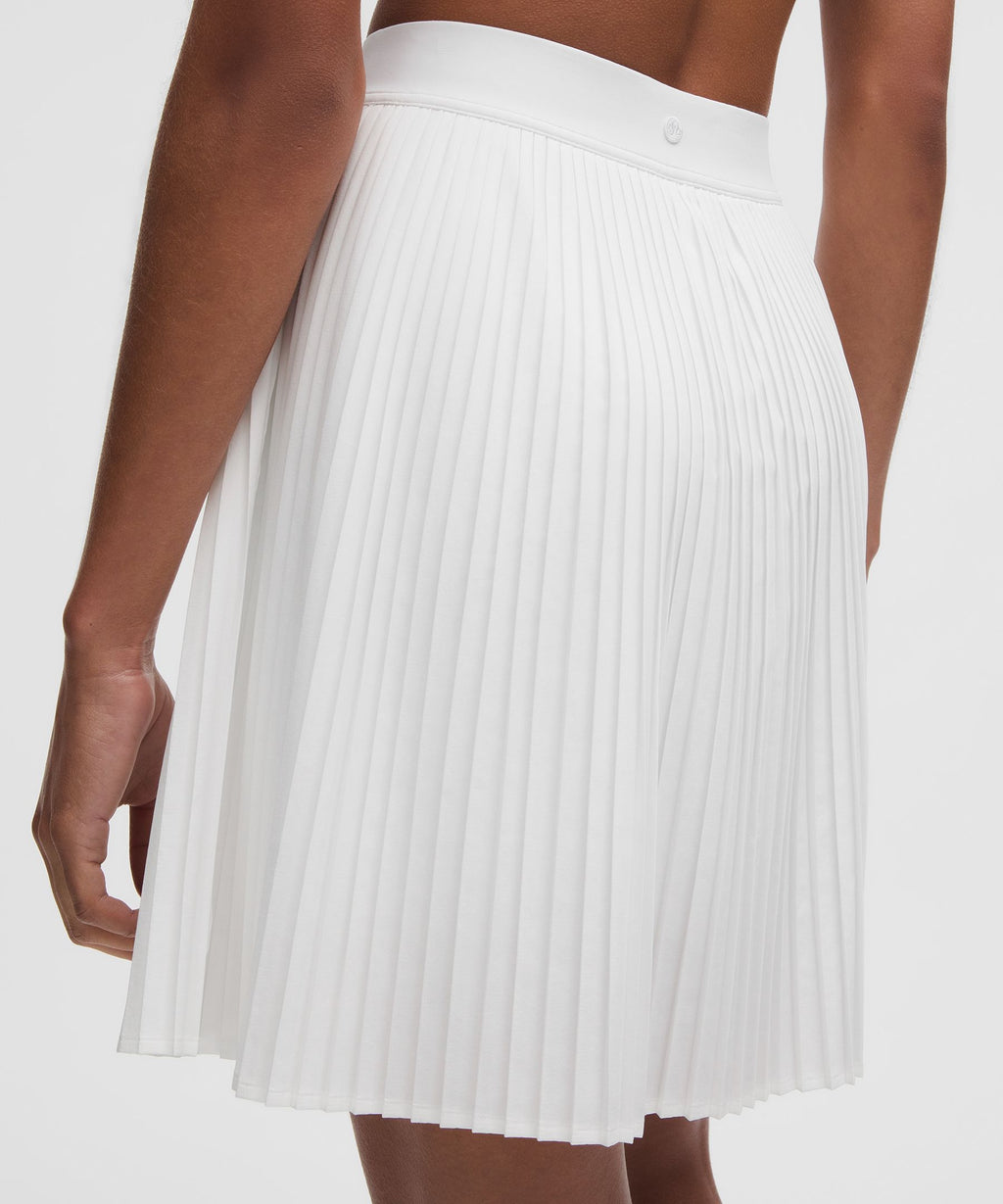 Pleated High-Rise Knee-Length Tennis Skirt