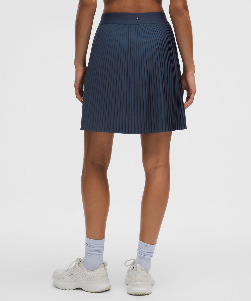 Pleated High-Rise Knee-Length Tennis Skirt