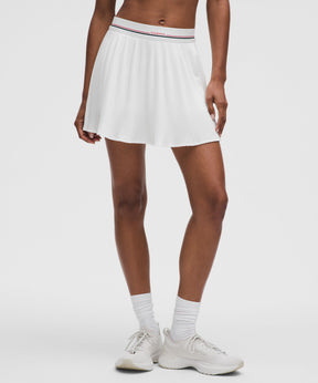 Logo-Waist Micro-Pleat Mid-Rise Tennis Skirt *Long