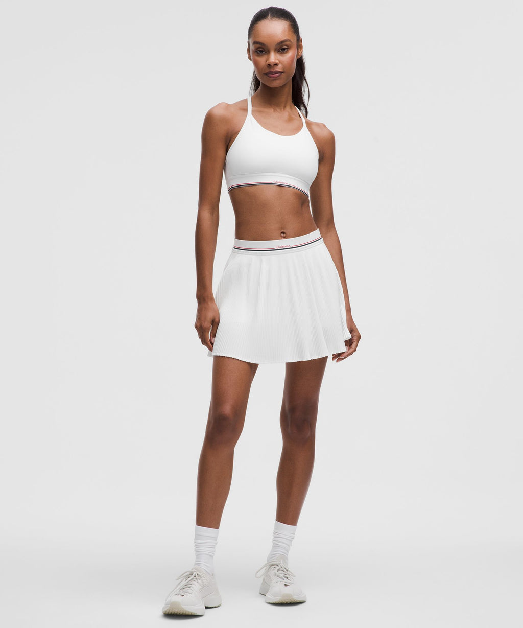 Logo-Waist Micro-Pleat Mid-Rise Tennis Skirt *Long