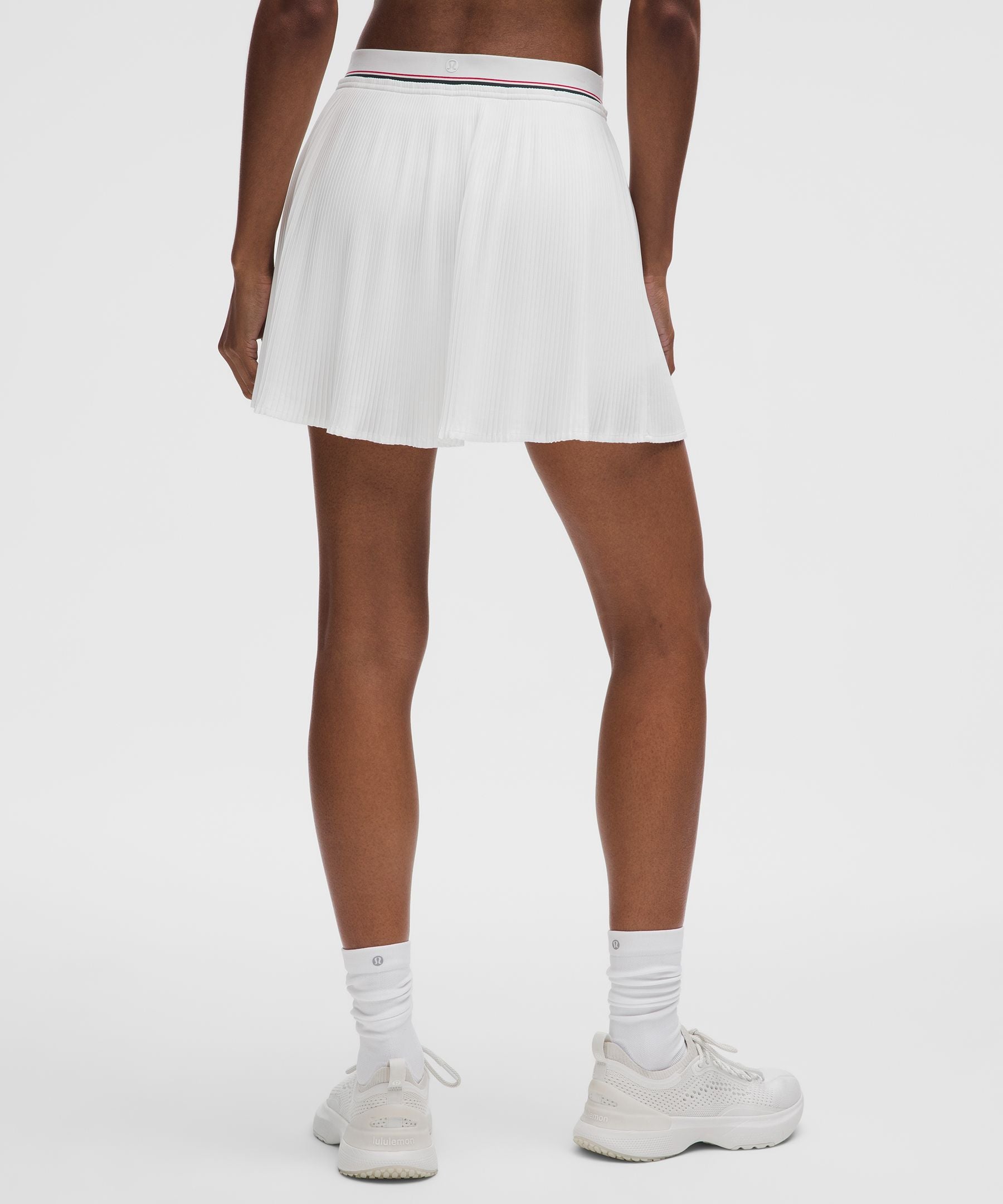 Logo-Waist Micro-Pleat Mid-Rise Tennis Skirt *Long