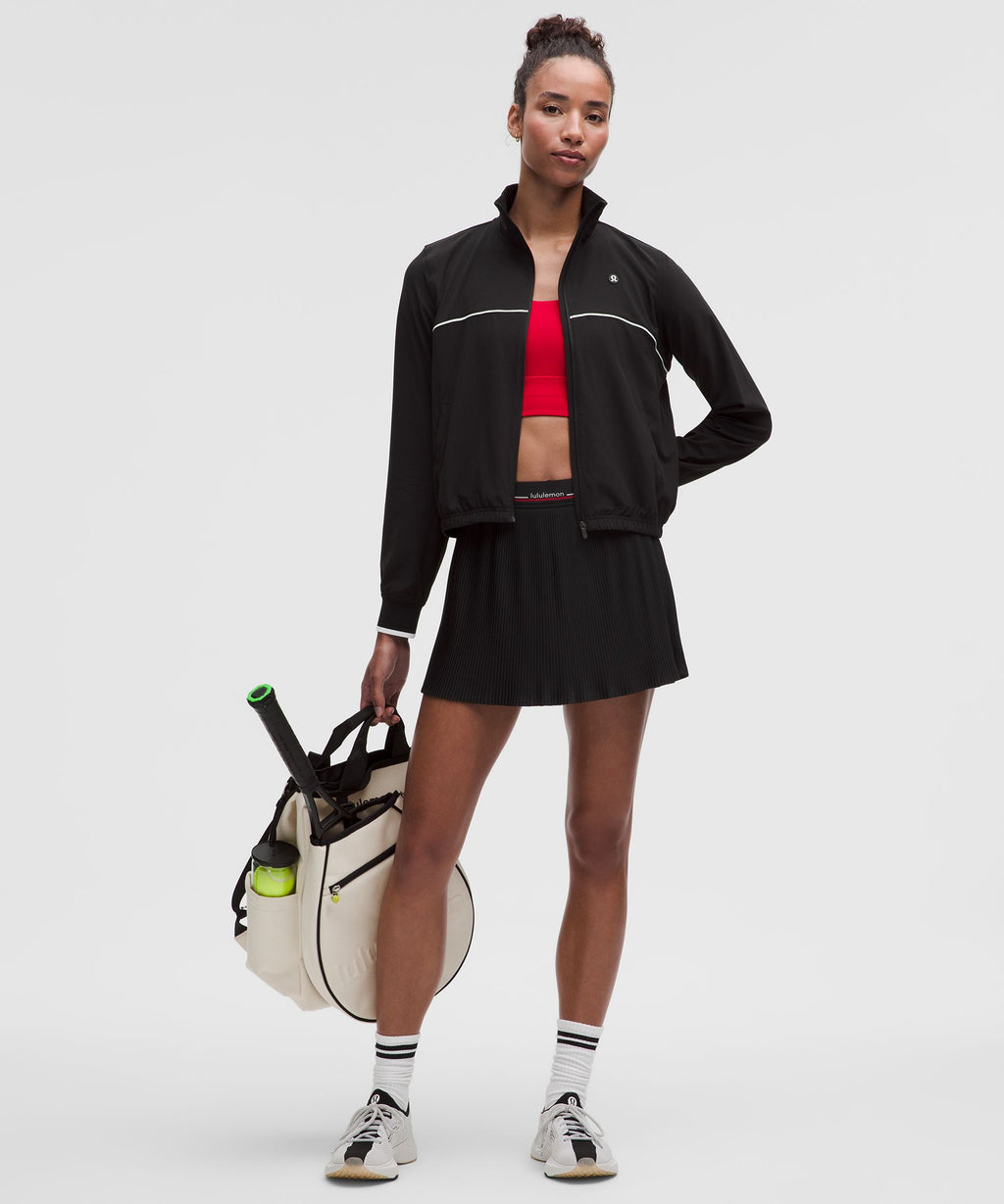 Logo-Waist Micro-Pleat Mid-Rise Tennis Skirt *Long