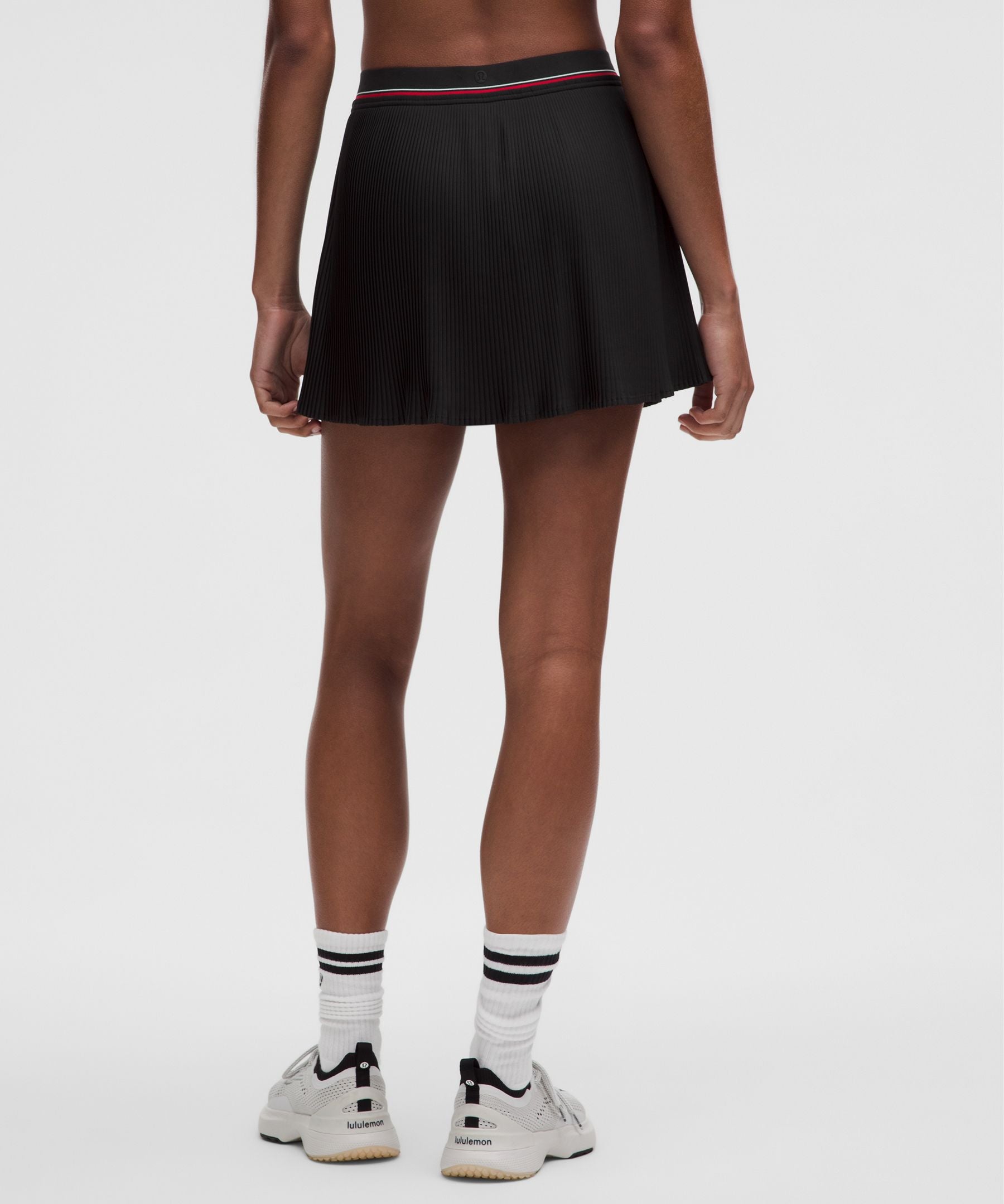 Logo-Waist Micro-Pleat Mid-Rise Tennis Skirt *Long