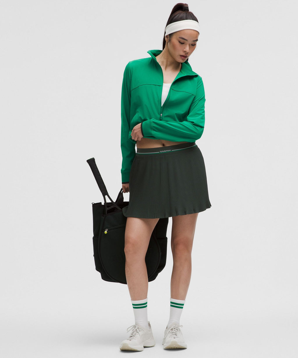 Logo-Waist Micro-Pleat Mid-Rise Tennis Skirt *Long