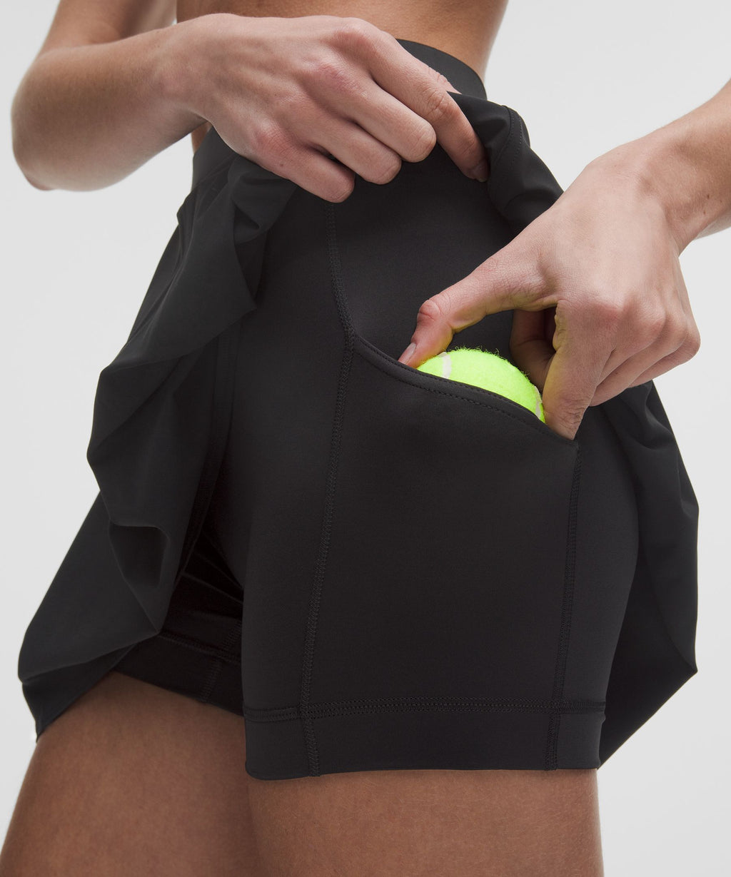 Angled-Pleat High-Rise Tennis Skirt