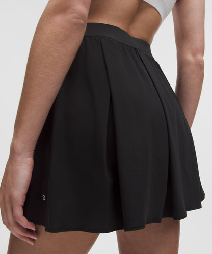 Angled-Pleat High-Rise Tennis Skirt