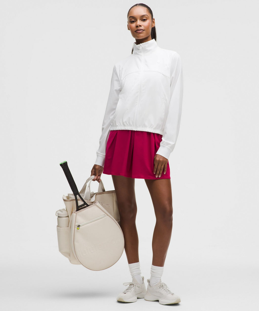 Angled-Pleat High-Rise Tennis Skirt