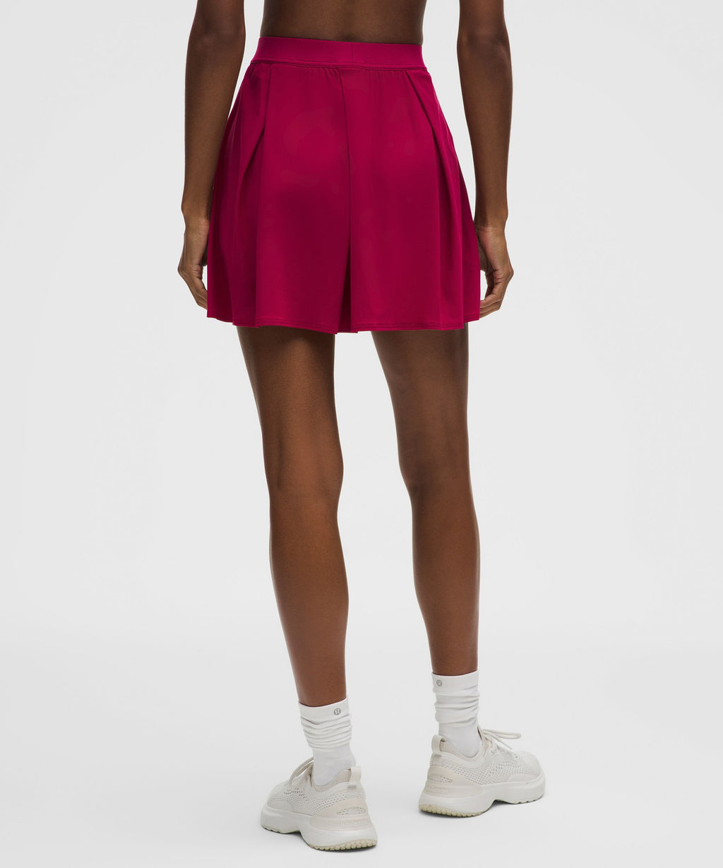 Angled-Pleat High-Rise Tennis Skirt