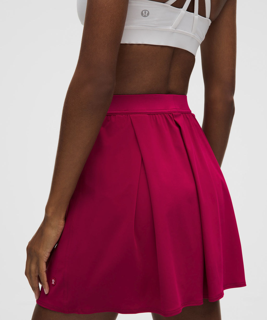 Angled-Pleat High-Rise Tennis Skirt