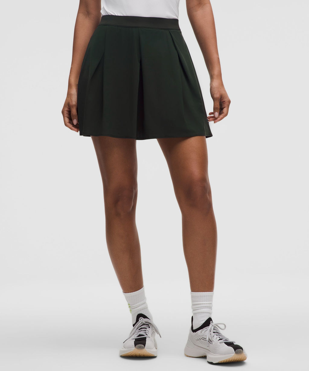 Angled-Pleat High-Rise Tennis Skirt