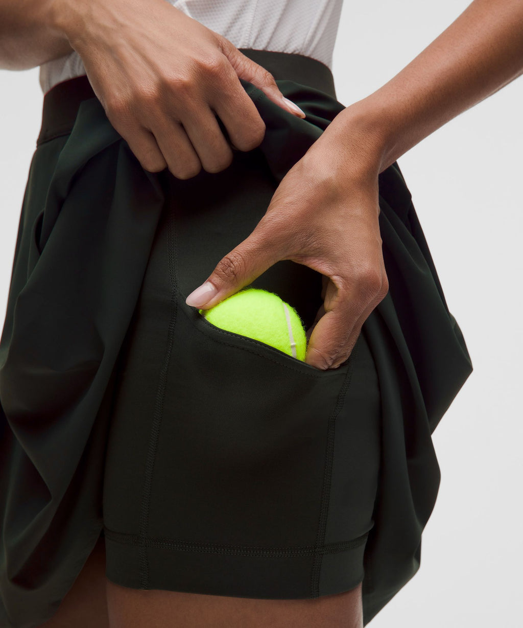 Angled-Pleat High-Rise Tennis Skirt