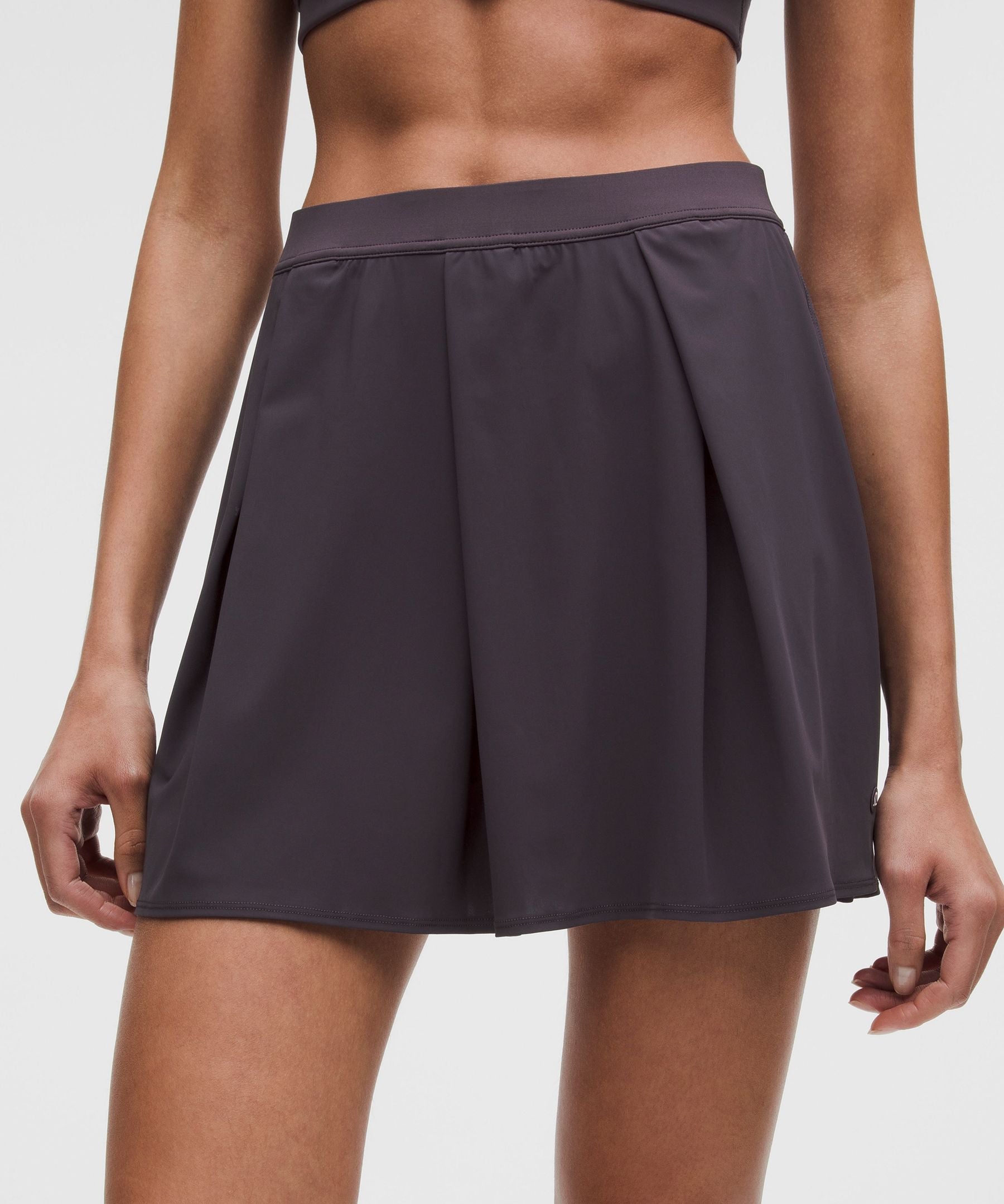 Angled-Pleat High-Rise Tennis Skirt