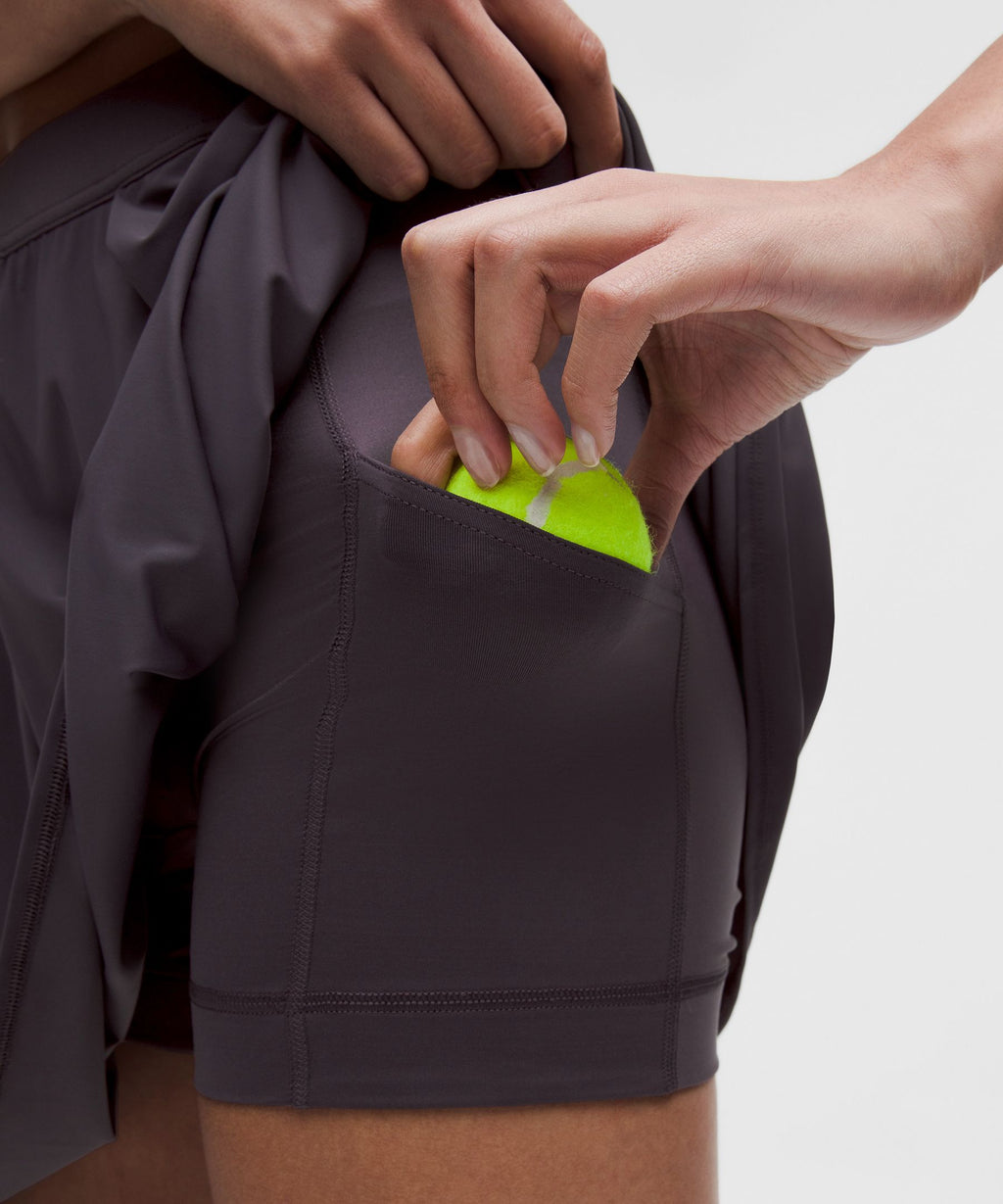 Angled-Pleat High-Rise Tennis Skirt