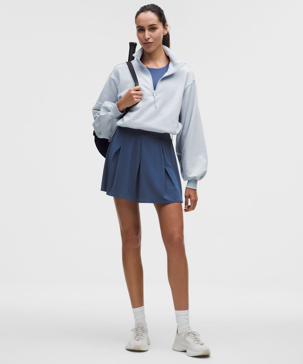 Angled-Pleat High-Rise Tennis Skirt